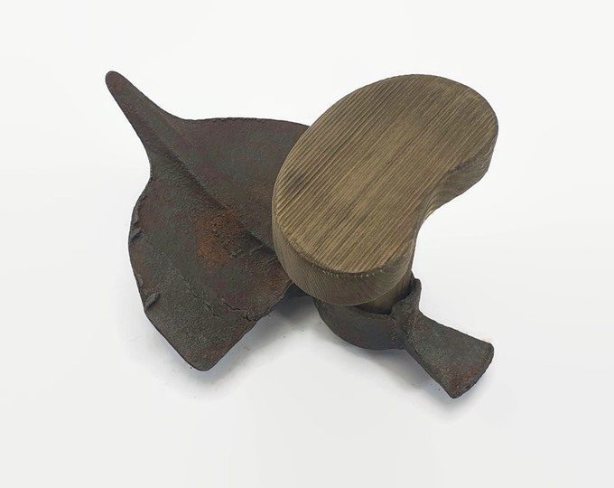 coat rack made with old hoe and recycled wood