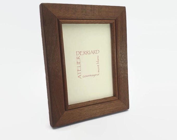 rustic frame in brushed solid wood, for table or wall