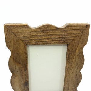 shaped photo frame in old wood, for table or wall image 2