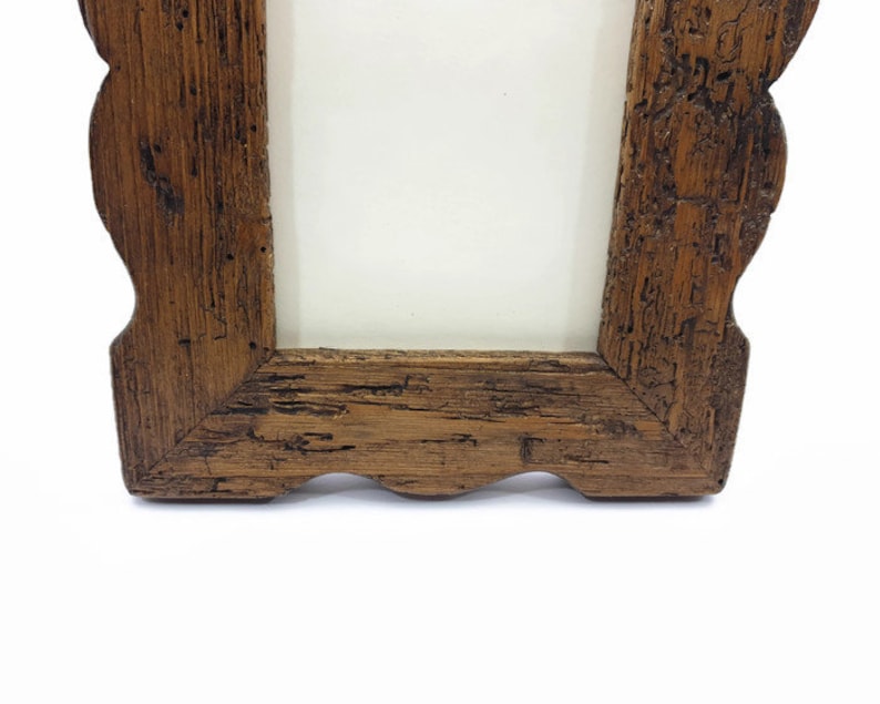 shaped photo frame in old wood, for table or wall image 5