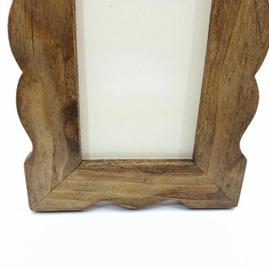 shaped photo frame in old wood, for table or wall image 3