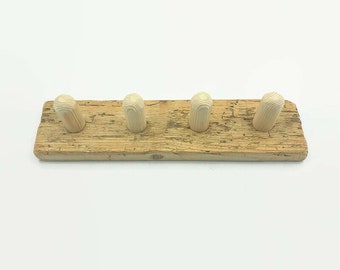 Rustic wall coat hanger, made of old reclaimed wood