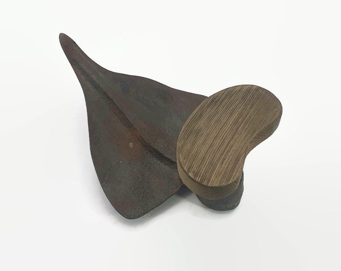 coat rack made with old hoe and recycled wood
