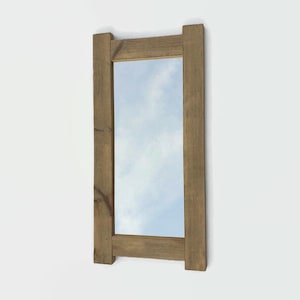 wall mirror with recycled wood frame