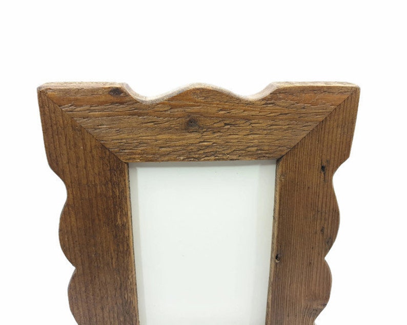 shaped photo frame in old wood, for table or wall image 4