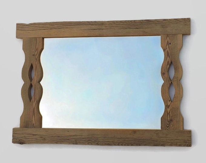 mirror with natural reclaimed wood frame