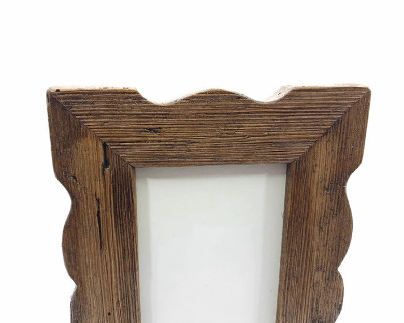 shaped photo frame in old wood, for table or wall image 6