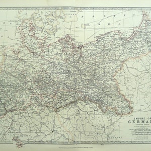 Deutsches Kaiserreich - Nördlicher Teil - antike Landkarte (1881)
