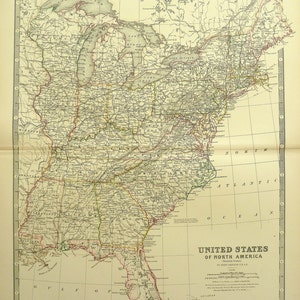 Vereinigte Staaten von Nordamerika - Östliche Staaten - antike Landkarte (1881)