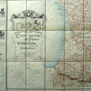 Carte Routière de France - Partie Sud-Ouest (1901)