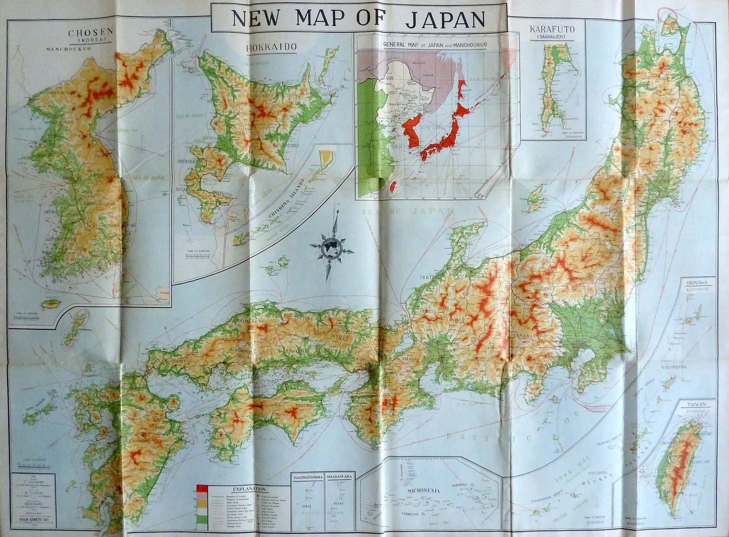 New Map of Japan (1935) - Etsy