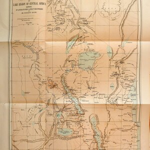 Map of the Nile Source and Lake Region of Central Africa showing Dr. Livingstone's latest Discoveries and Mr. Stanley's Route (1877)