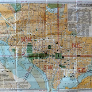La carte de référence « Standard Guide » de Washington, DC. - carte ancienne originale (1906)