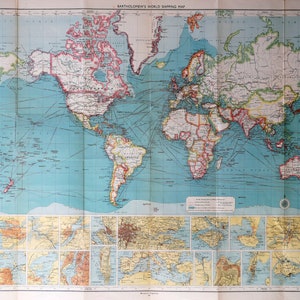 La carte maritime du monde de Barthélémy (1942)