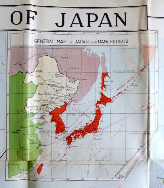 New Map of Japan (1935) - Etsy