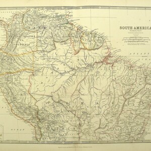 América do Sul - Folha do Norte - mapa antigo original (1881)