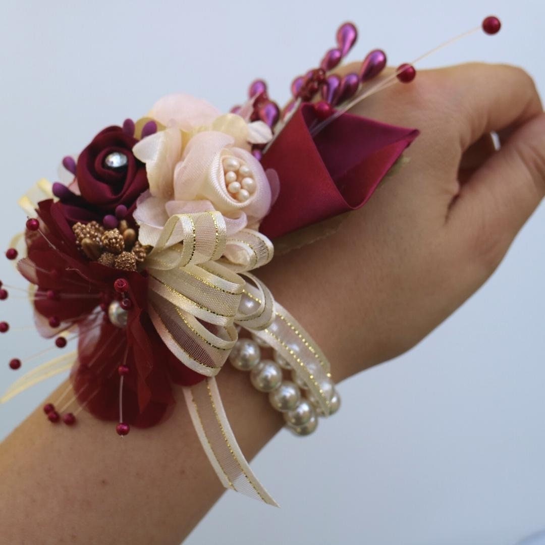 corsage ideas for burgundy dress Prom Floral Corsage – Little Miss Delilah