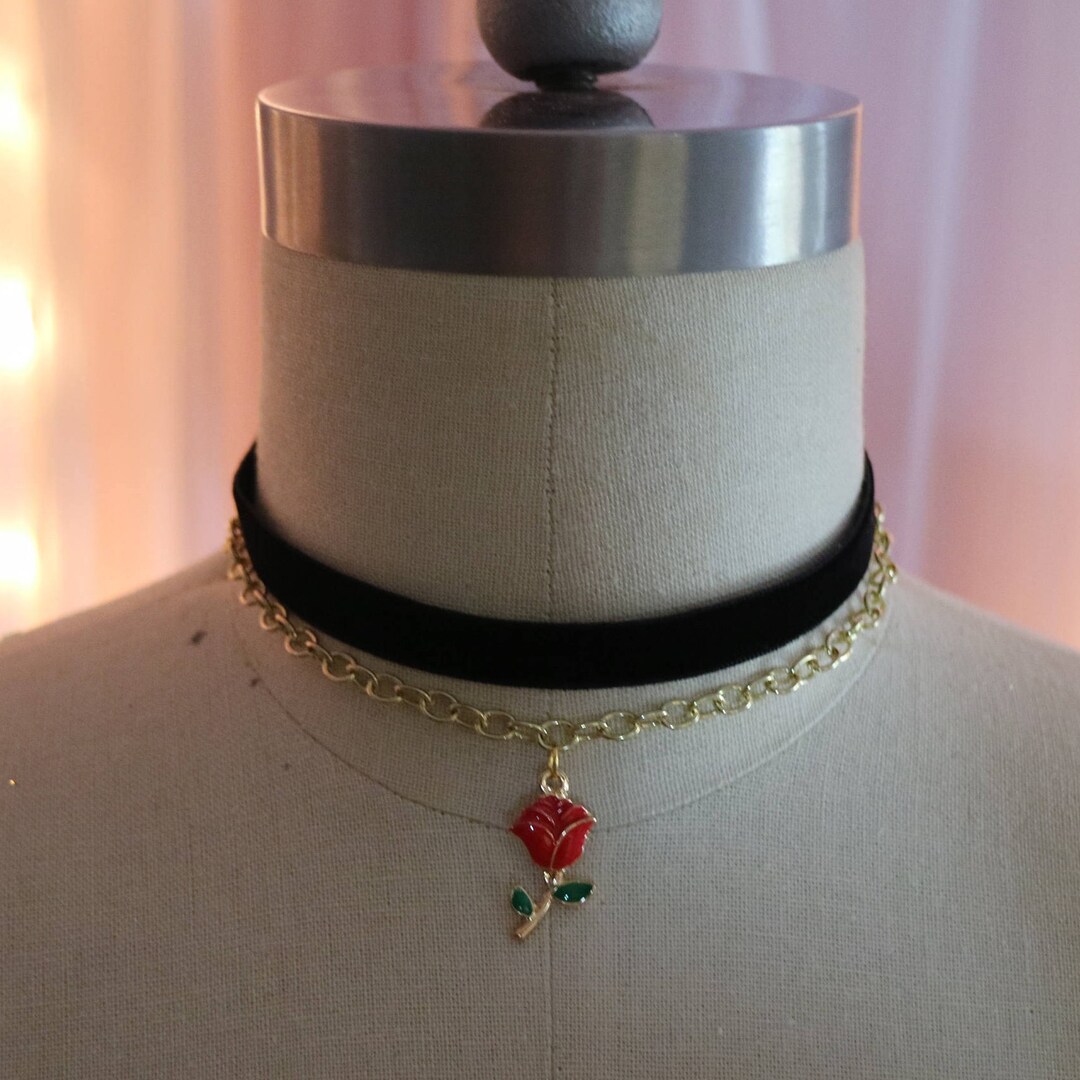 Mini Rosesste Choker Enchanted Rose Choker in Black - Etsy