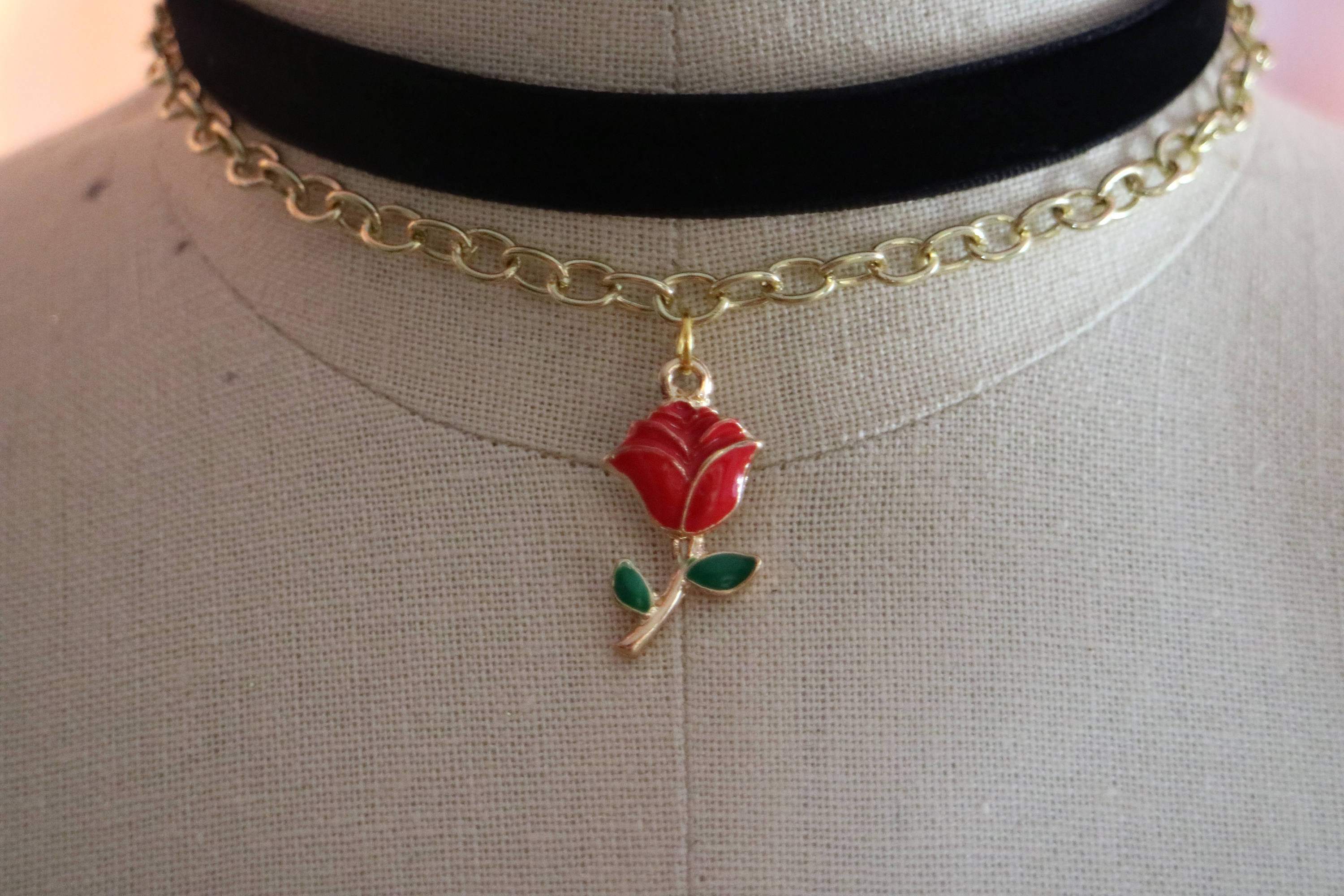 Mini Rosesste Choker Enchanted Rose Choker in Black - Etsy
