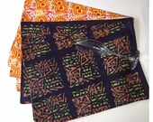 Placemats - Adire (African Tie Dye)/Ankara (African Wax Print)  | 18" x 14" | Reversible | Set of 6 | African Decor