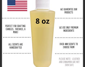 Fragrance Oil Scents  – 8 oz – For Aroma Beads, Air Fresheners, Candles, Soaps, Diffusers, Crafts – Choose from Multiple Scents D through S