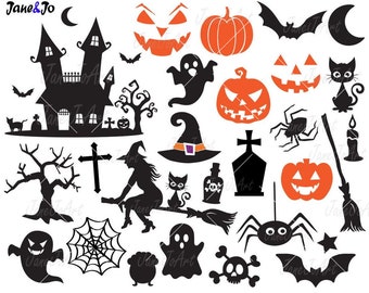 Halloween SVG,Halloween Witch svg,Halloween Ghost svg,Halloween Vector,Halloween Silhouette,halloween svg files,Halloween Bundle Set Clipart