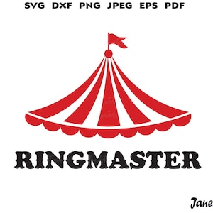 Ringmaster Carnival SVG , Circus Tent SVG ,Ringmaster Circus Clipart , Camiseta imprimible , Archivos de corte digital, descarga instantánea, camisa de circo