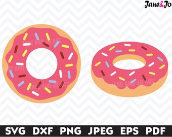 Donut SVG, Doughnut SVG, Pliki do cięcia obwodowego, Pliki do cięcia sylwetki, Cake SVG, Candy, Plik do cięcia pączka, Sprinkle Donut SVG, Pączek do druku, Wektor