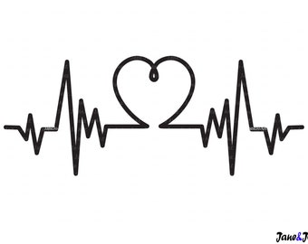 Heartbeat Svg Etsy