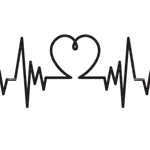 heart rhythm line clipart for flower