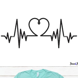 Hartslag SVG, Ekg svg Heartbeat Clipart Vector Cut bestanden Circut, Heartbeat svg, Healthcare svg, Heartbeat line svg, Nurse life, Pulse Iron