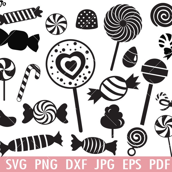 21 Candy SVG Bundle,Candy Vector Candy Clipart,Circut Cutting file,DXF Candy Silhouette,lollipop svg Sweet sugar,Candies Svg Shirt Candy PNG