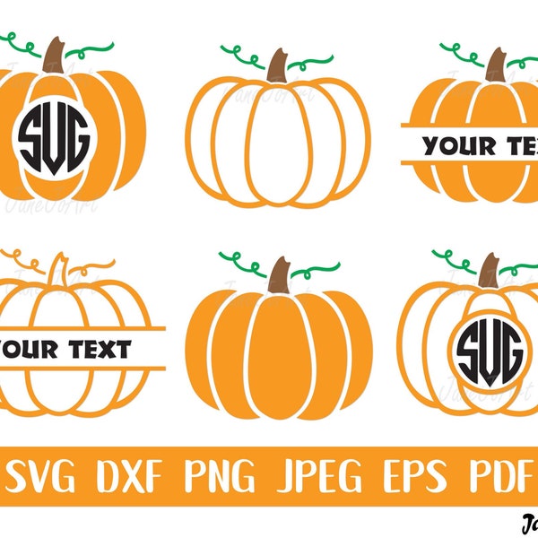 Pumpkin Svg, Pumpkin Clipart, Pumpkin Monogram Frame Svg ,Sayings ,Silhouette Cameo, Cricut, Cutting Files , Fall svg , Pumpkin Cut File DXF