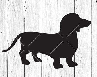 Amor Dachshunds Svg Daschund Corazón Svg Perro Weiner Perro Svg Animal Svg Daschund SVG Daschund PNG Silueta Archivos de corte Circut Clipart Camisa DXF