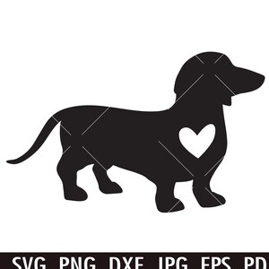 I Love Dackel SVG Daschund Herz Svg Hund Svg Tier Svg Daschund SVG Daschund PNG Silhouette Cut Files Circut Clipart Shirt Digitale Datei