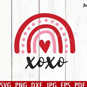 Valentinstag SVG XOXO Regenbogen Svg Liebe Clipart, Valentinstag svg Valentinstag PNG Digitaler Download für Cricut, Silhouette Schneidedateien XoXo svg