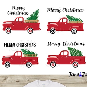 Christmas truck svg, Christmas Truck & Tree SVG, Christmas tree svg, Merry Christmas svg,Vintage Truck svg files, Old red truck svg Shirt