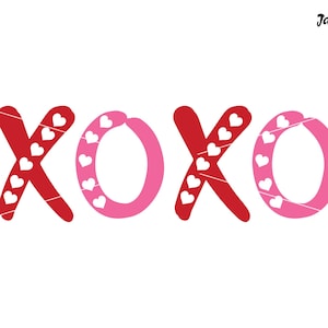 XOXO SVG,XoXo Png Clipart Vector Valentine's Day SVG Love,Descarga digital para Cricut, Silhouette,Valentines svg Heart Svg Shirt Cutting Dxf