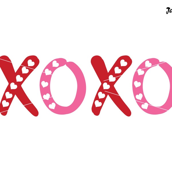 XOXO SVG,XoXo Png Clipart Vector Valentine's Day SVG Love,Digital Download for Cricut, Silhouette,Valentines svg Heart Svg Shirt Cutting Dxf