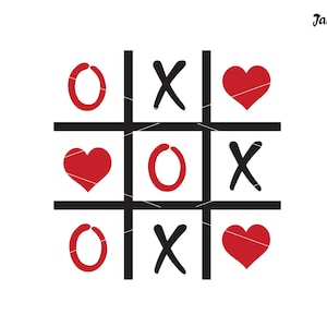 Tic Tac Toe Valentine SVG,Tic Tac Toe SVG, Valentine&#39;s Day SVG Love Heart Svg Png Valentines svg XoXo Kisses Svg Png Dxf Digital Vector