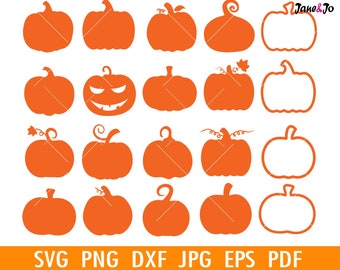 Pumpkin SVG, Pumpkin Bundle SVG, Halloween svg, Pumpkins PNG , Fall svg, Pumpkin Clipart Vector, Thanksgiving, Circut cutting fileSilhouette