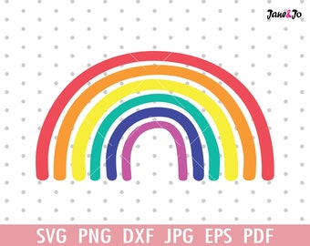 Rainbow SVG, Rainbow Clipart, Rainbow Pastel cute Sky Svg Rainbow PNG Jpg Eps, Dxf Circut Cut files Silhouette, Clip Art Instant Download