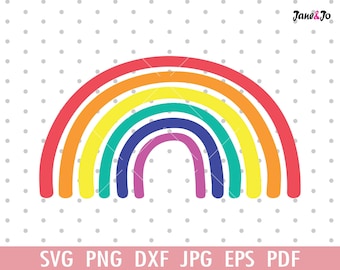 Rainbow SVG, Rainbow Clipart, Rainbow Pastel cute Sky Svg Rainbow PNG Jpg Eps, Dxf Circut Cut files Silhouette, Clip Art Instant Download