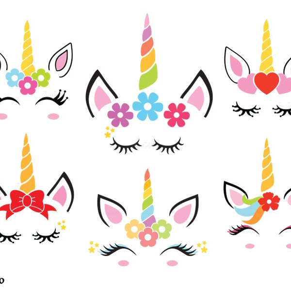 Unicorn SVG,Unicorn face Svg,Unicorn head Svg,Unicorn Clipart,vector,DXF,Jpg png,Silhouette Cut Files ,Cricut,Cute Unicorn face Svg,T-Shirt