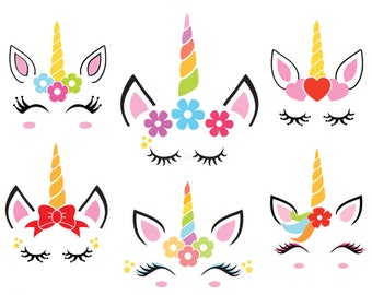 Unicorn SVG,Unicorn face Svg,Unicorn head Svg,Unicorn Clipart,vector,DXF,Jpg png,Silhouette Cut Files ,Cricut,Cute Unicorn face Svg,T-Shirt