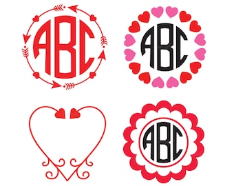 Valentine Monogram frame svg, Heart Arrow Monogram Svg, Valentine SVG files Design,CriCut Files frame svg,Valentine frame svg,Vector clipart