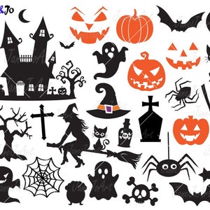 Halloween SVG,Halloween Witch svg,Halloween Ghost svg,Halloween Vector,Halloween Silhouette,halloween svg files,Halloween Bundle Set Clipart