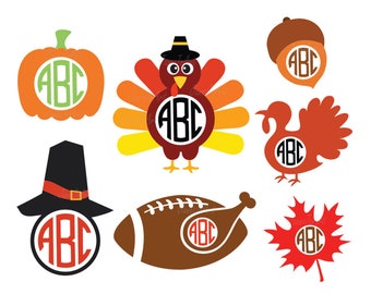 THANKSGIVING SVG, Thanksgiving Monogram svg , Shirt turkey svg dxf, Thanksgiving SVG, vector, Monogram Frame,Cricut File,Cutting Silhouette