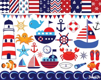 nautical clipart etsy