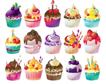 cupcake clipart etsy
